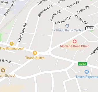 map for Morland Road Surgery