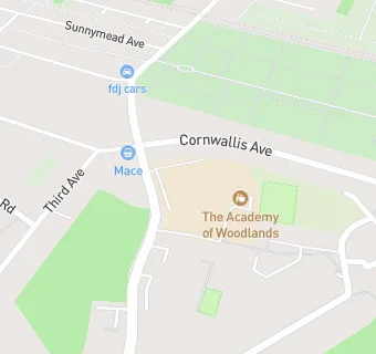 map for The Academy Of Woodlands (Nursery)