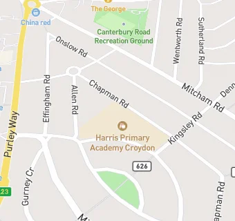 map for Harris Primary Academy Croydon