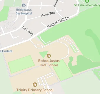 map for Bishop Justus C Of E School