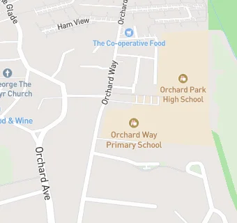 map for Orchard Way Primary School