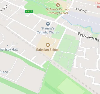 map for Salesian School 6th Form College