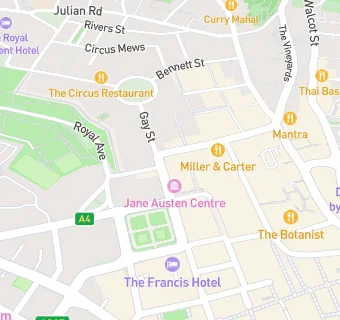 map for Jane Austen Centre