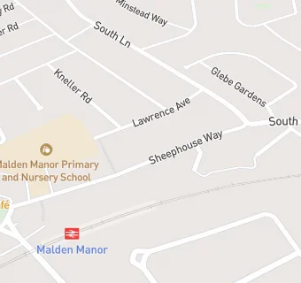map for Malden Manor Primary and Nursery School