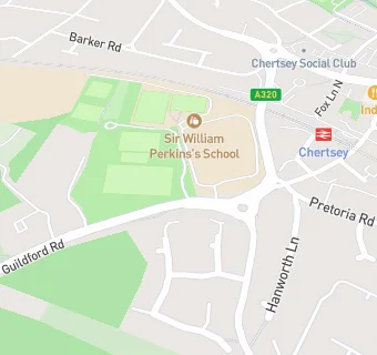 map for Chertsey Bowling Club