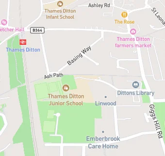 map for Thames Ditton Junior School