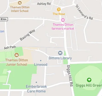 map for Busy Bees in Thames Ditton