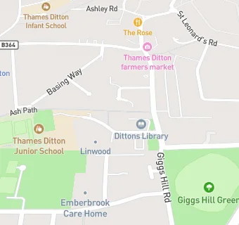 map for Thames Ditton Junior School