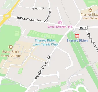 map for Thames Ditton Lawn Tennis Club