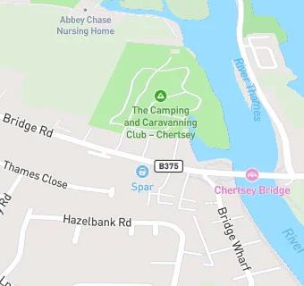 map for The Camping and Caravanning Club Chertsey