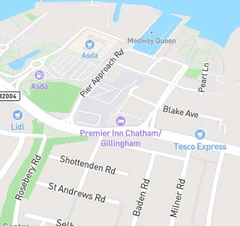 map for Premier Inn Gillingham