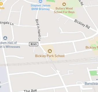 map for Bickley Parva School