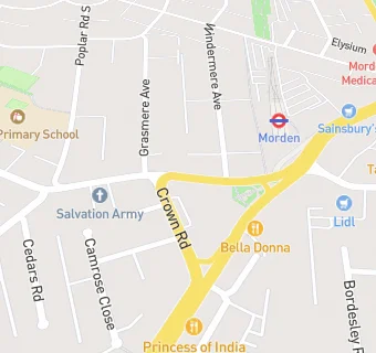 map for Morden Dentist