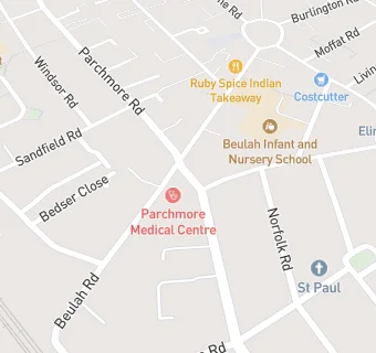 map for Parchmore Medical Centre