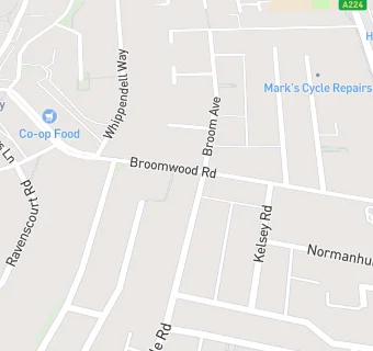 map for The Broomwood Health Centre