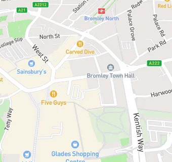 map for Bromley Homeless Charity