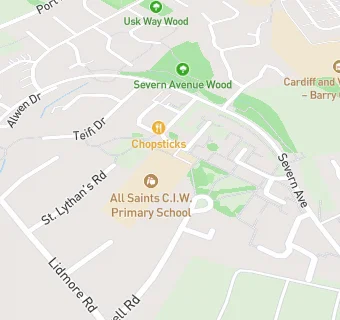 map for All Saints C.I.W. Primary School