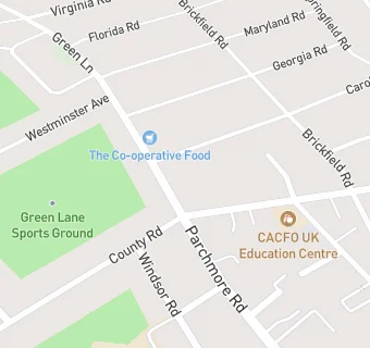 map for Green Lane Food Store