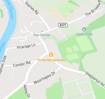 map for The Three Horseshoes