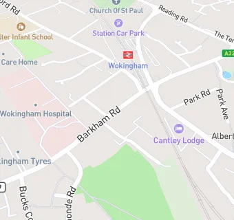 map for Berkshire Adolescent Unit (Wokingham Hospital)