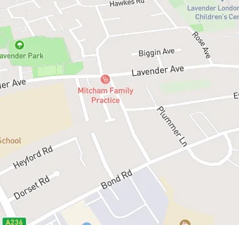 map for Mitcham Family Practice