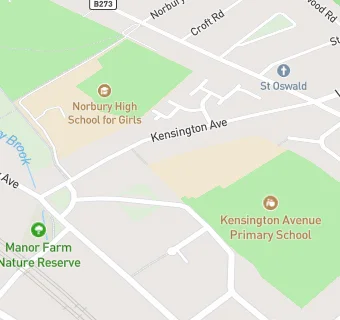 map for Kensington Avenue Infant School