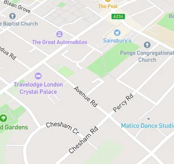 map for South East London Masonic Club