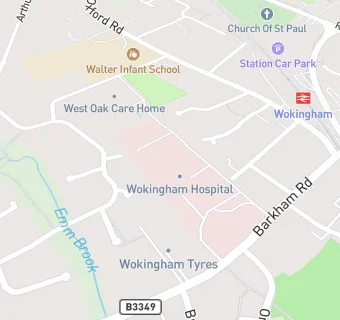 map for Wokingham Hospital