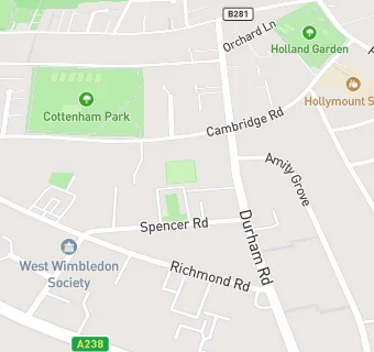 map for West Wimbledon Bowling Club