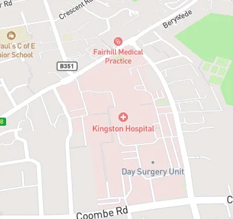 map for Kingston Hospital