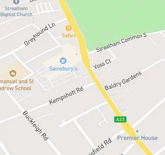 map for Streatham Modern School