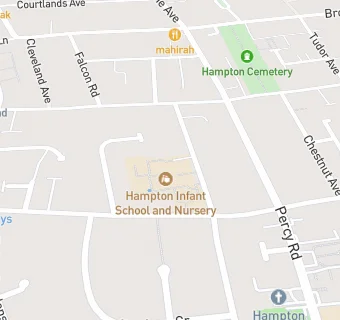 map for Hampton Infant School and Nursery