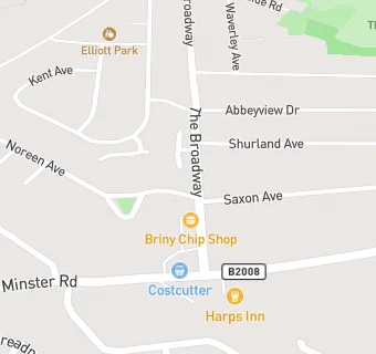 map for Shiva Medical Centre Broadway Minster, Sheppey