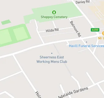 map for Sheerness East Working Men's Club