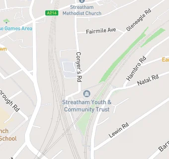 map for Streatham Youth Centre