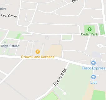 map for Crown Lane Primary School