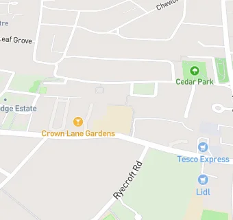 map for Crown Lane Primary School