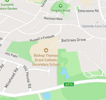 map for Bishop Thomas Grant School