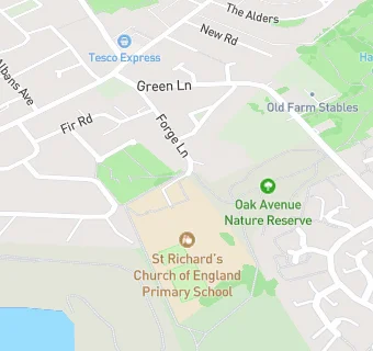 map for St Richard's Church of England Primary School