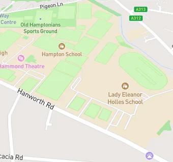 map for Lady Eleanor Holles School