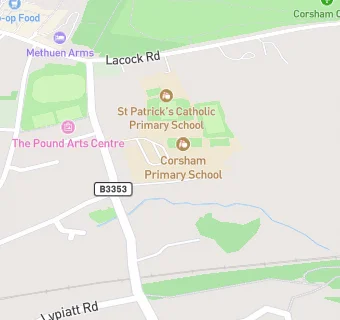 map for Chartwells at Corsham Primary School