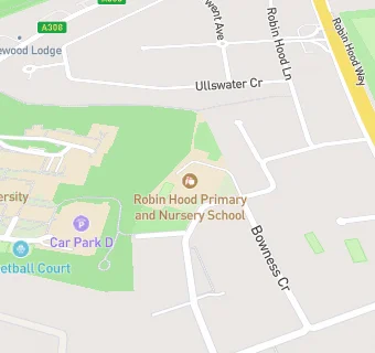 map for Robin Hood Primary and Nursery School