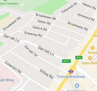 map for Mydentist, Garratt Lane, Tooting