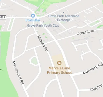 map for Marvels Lane Primary School