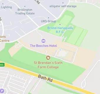 map for St Brendans Sixth Form College