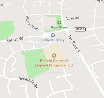 map for Binfield Church of England Primary School