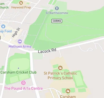 map for Corsham Town Football Club