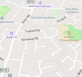 map for Yeo Moor Primary School