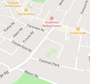 map for Fordbridge Medical Centre