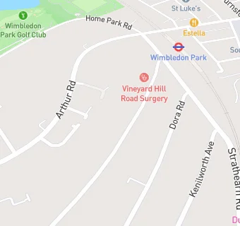 map for Vineyard Hill Road Surgery